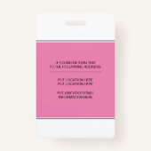 幾何学的ピンク三角形の登録ナースRN バッジ (裏面)