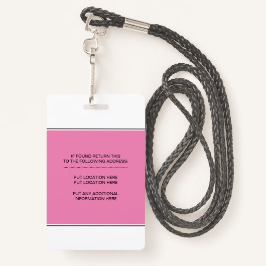 幾何学的ピンク三角形の登録ナースRN バッジ (裏面ランヤード)