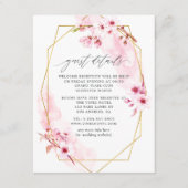 幾何学的ピンク春さくらんぼ結婚ブロッサム エンクロージャーカード (正面)