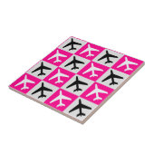 幾何学的ピンク航空ジェット機 タイル (側面)
