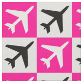 幾何学的ピンク航空飛んでいるジェット機 ファブリック (クローズアップ)