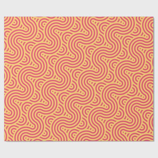 幾何学的ピンク色の黄色のパタミニマルーン ラッピングペーパー (フラット)