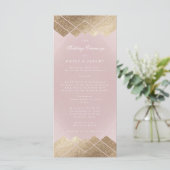 幾何学的ピンク金ゴールドギャツビー結婚式 プログラム (スタンド正面)