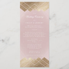 幾何学的ピンク金ゴールドギャツビー結婚式 プログラム