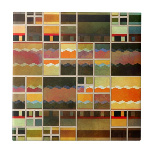 幾何学的ファインアートパターンキッチンバスルーム用タイル タイル (正面)