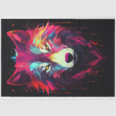 幾何学的ファセットウルフデコページ紙 薄葉紙 (正面)