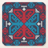 幾何学的ファッションクラシックかわいいトレンディーカラフル スクエアペーパーコースター (正面)