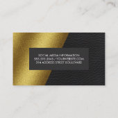 幾何学的フェイク金ゴールドレザーカラーブロック 名刺 (裏面)