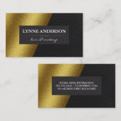 幾何学的フェイク金ゴールドレザーカラーブロック 名刺 (正面/裏面)