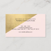 幾何学的フェイク金箔とピンクカラーブロック 名刺 (裏面)