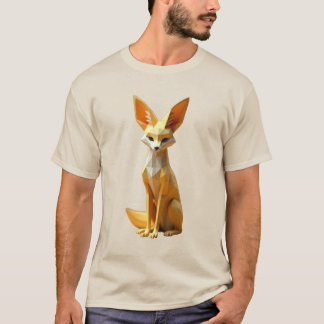 幾何学的フェンネックキツネ Tシャツ