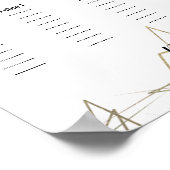 幾何学的フォイル結婚抽象芸術の座席表 ポスター (角)