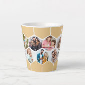 幾何学的フォトコラージュ9写真ハニーベージュ カフェラテマグ (正面)