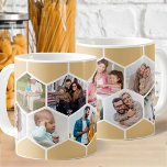幾何学的フォトコラージュ9写真11oz コーヒーマグカップ<br><div class="desc">11oz写真マグカップの幾何学的な写真コラージュ使用9家族の写真お気に入りのを使用。写真テンプレートは、写真を追加するために設定され、ハニカムのパターンを型枠するために離れ行から右に作業する。六角形のデザインはハニーベージュと白 – 私の店を参照してもっと色やメッセージを私の助けを求める。</div>