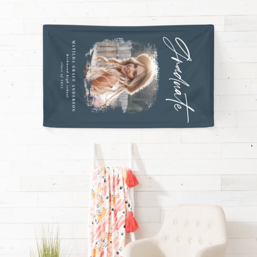 幾何学的フォトタイポグラフィ卒業パーティーの装飾 横断幕 (インサイチュ)