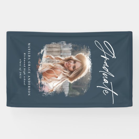 幾何学的フォトタイポグラフィ卒業パーティーの装飾 横断幕 (横)