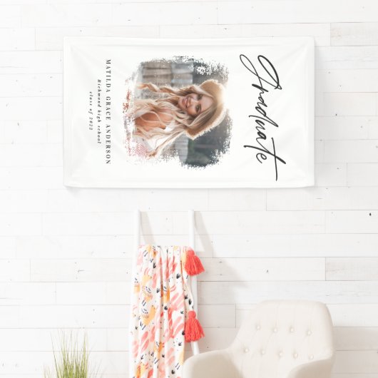 幾何学的フォトタイポグラフィ卒業パーティーの装飾 横断幕 (インサイチュ)