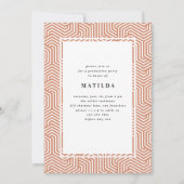 幾何学的フォトタイポグラフィ卒業パーティー招待状 案内状 (裏面)