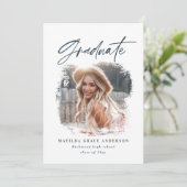 幾何学的フォトタイポグラフィ卒業パーティー招待状 案内状 (スタンド正面)