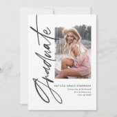 幾何学的フォトタイポグラフィ卒業パーティー招待状 案内状 (正面)