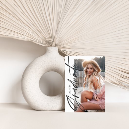 幾何学的フォトテラコッタ卒業パーティー 案内状