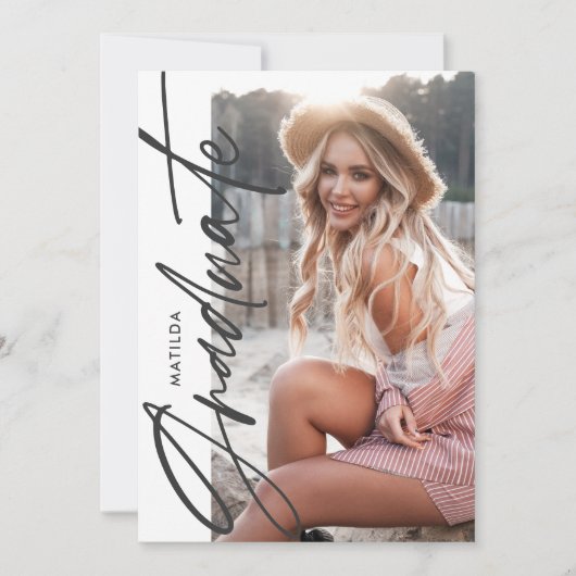 幾何学的フォトテラコッタ卒業パーティー 案内状 (正面)