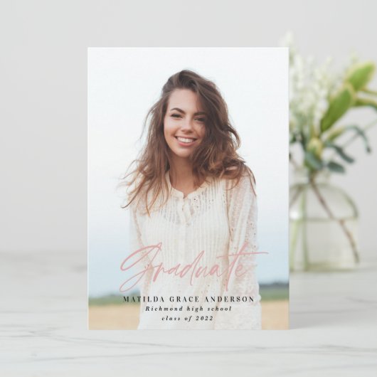 幾何学的フォトピガーリーンク卒業パーティー招待状 案内状 (スタンド正面)