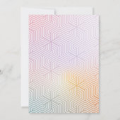 幾何学的フォトピンクのパステルレインボー卒業 案内状 (裏面)
