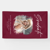 幾何学的フォトブルゴーニュ卒業パーティー 横断幕 (横)