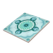 幾何学的フラクタルティール(緑がかった色)ターコイズ浴室タイル タイル (側面)