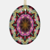 幾何学的フラクタルマンダラスターオーナメント セラミックオーナメント (右)