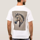 幾何学的フラクタル馬Tシャツデザイン Tシャツ (裏面)