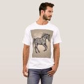 幾何学的フラクタル馬Tシャツデザイン Tシャツ (正面フル)