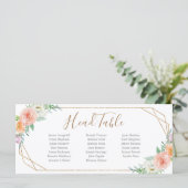 幾何学的フラワーヘッドテーブルのシーティングカード プログラム (スタンド正面)