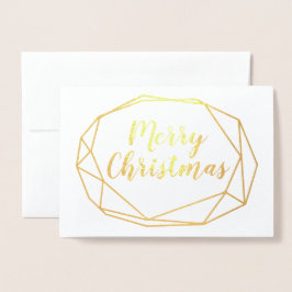 幾何学的フレームクリスマスタイポグラフィ写真 箔カード