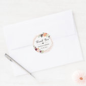 幾何学的フレームフローラ結婚式の引き出物ありがとう ラウンドシール (封筒)