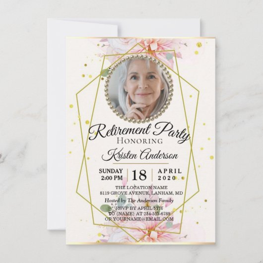 幾何学的フレームフローラ除・売却パーティー 招待状 (正面)