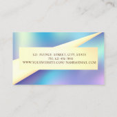 幾何学的フレームモダン金ゴールドホログラフィック 名刺 (裏面)