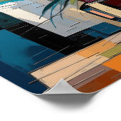 幾何学的フローラアートシーン ポスター (角)