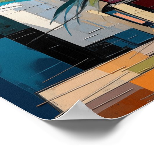 幾何学的フローラアートシーン ポスター (角)