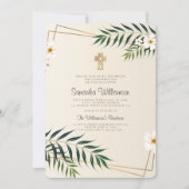 幾何学的フローラクロス確認招待状 招待状 (正面)