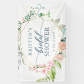 幾何学的フローラパステルウォーターカラーブライダルシャワー 横断幕 (縦)