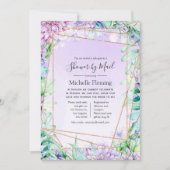 幾何学的フローラブライダルまたはベビーシャワー（郵便） 招待状 (正面)