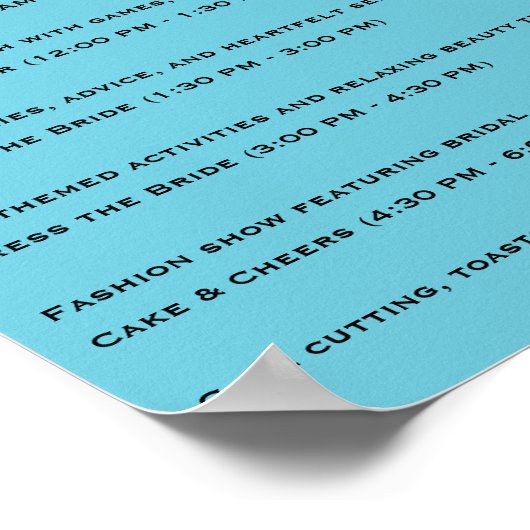 幾何学的フローラ💙ブライダルシャワーの日程 ポスター (角)