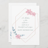 幾何学的フローラマザーズデイホリデーカード シーズンカード (正面/裏面)