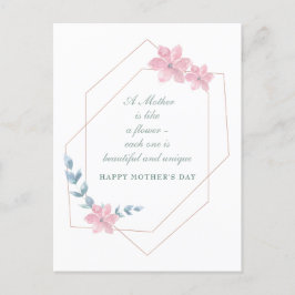 幾何学的フローラマザーズデイホリデーポストカード シーズンポストカード