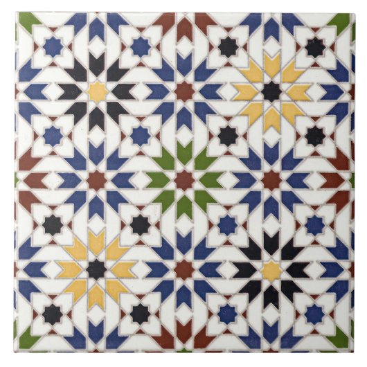 幾何学的フローラモロッコタイルホームデコールアクセント タイル (正面)