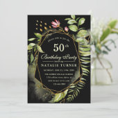 幾何学的フローラリース誕生日パーティーの招待 招待状 (スタンド正面)