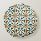 幾何学的フローラルパターン ラウンドクッション (裏面)