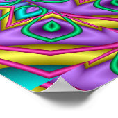 幾何学的フローラ万華鏡のように千変万化するパターン ポスター (角)